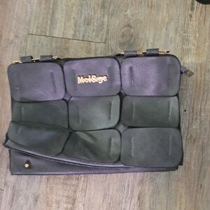 Meli Melo Dark Gray Leather Clutch